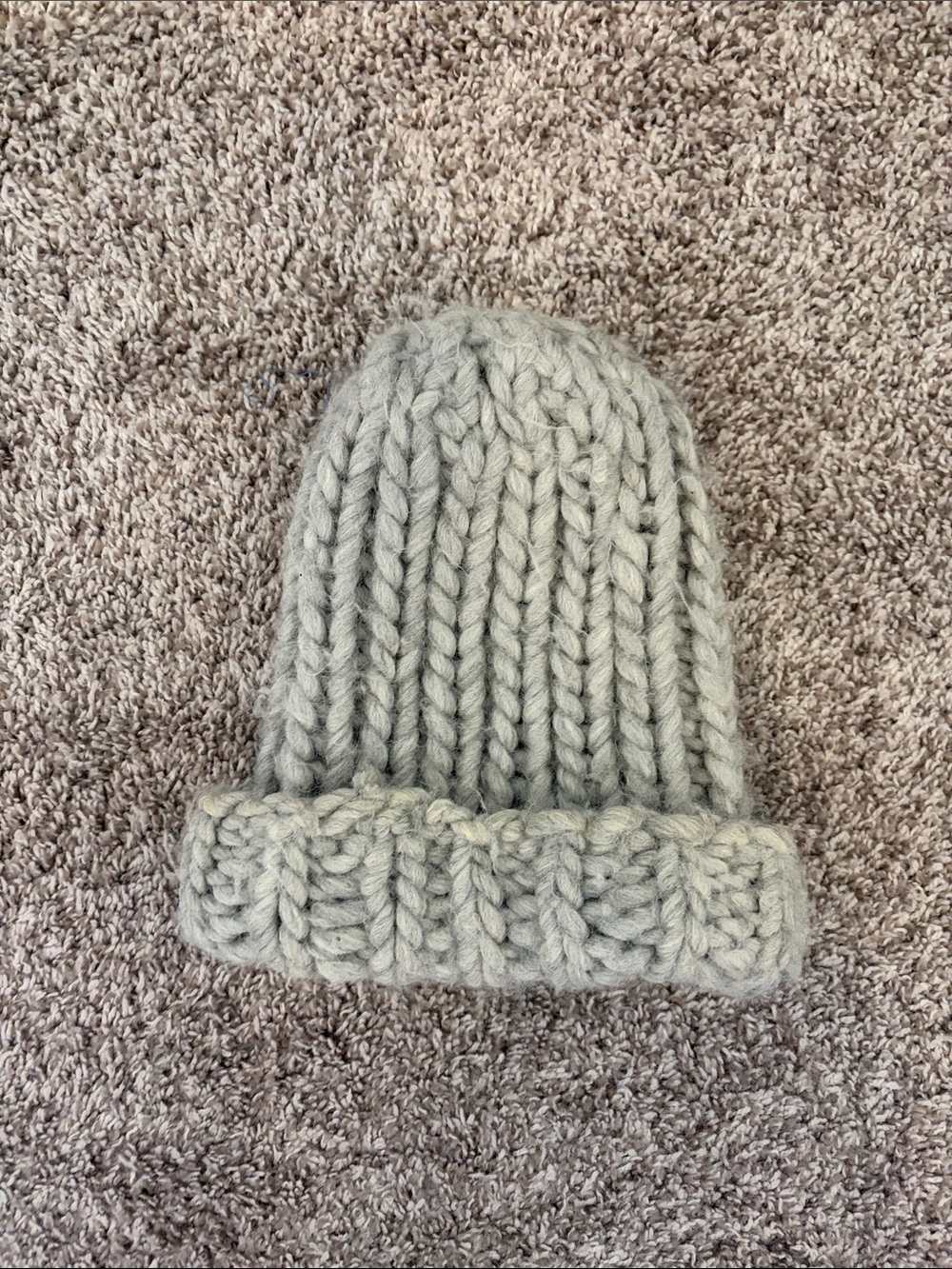 Chunky Knit Beanie - Light Gray